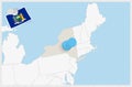 Map of New York with a pinned blue pin. Pinned flag of New York Royalty Free Stock Photo