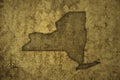 map of new york state on a old vintage crack paper background Royalty Free Stock Photo