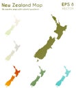 Map of New Zealand with beautiful gradients.