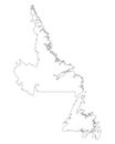 Map of Newfoundland and Labrador Royalty Free Stock Photo