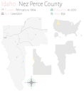 Map of Nez Perce County in Idaho