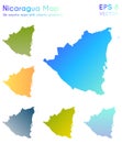 Map of Nicaragua with beautiful gradients.