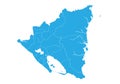 Map of nicaragua. High detailed vector map - nicaragua.