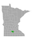 Map of Nicollet in Minnesota Royalty Free Stock Photo