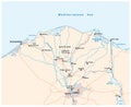 Map of the nile river delta in upper egypt