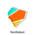 Map of Nonthaburi vector design template, national borders and important cities illustration