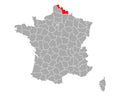 Map of Nord in France
