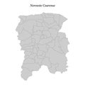 map of Noroeste Cearense is a mesoregion in Ceara with borders m Royalty Free Stock Photo
