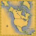 Map of North America Royalty Free Stock Photo
