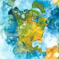Map of North America, USA and Canada. Watercolor. Royalty Free Stock Photo