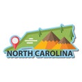 Map of north carolina state. Vector illustration decorative design Royalty Free Stock Photo