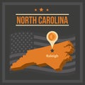 map of north carolina state. Vector illustration decorative design Royalty Free Stock Photo