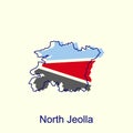 Map of North Jeolla high detailed political map. South Korea Vector illustration design template