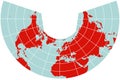 Map of Northern Hemisphere - Albers projection