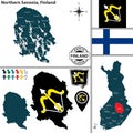 Map of Northern Savonia, Finland