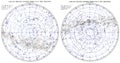 Map of the Northern Starry Sky to 25Â°N Declination. Map of the Southern Starry Sky to 25Â°S Declination. Royalty Free Stock Photo