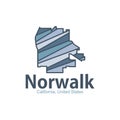 Map Of Norwalk California City Modern Geometric Logo Royalty Free Stock Photo