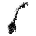 Map of Norway icon black color vector illustration flat style image