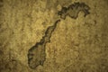 map of norway on a old vintage crack paper background Royalty Free Stock Photo