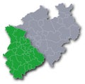 Map of NRW with Rheinland Royalty Free Stock Photo