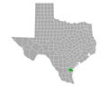 Map of Nueces in Texas Royalty Free Stock Photo