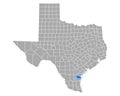 Map of Nueces in Texas Royalty Free Stock Photo