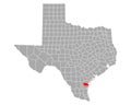 Map of Nueces in Texas Royalty Free Stock Photo