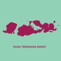 map of nusa tenggara barat. Vector illustration decorative design