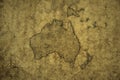 map of oceania on a old vintage crack paper background