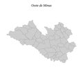 map of Oeste de Minas is a mesoregion in Minas Gerais with borde Royalty Free Stock Photo