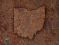 Map of Ohio on rusty metal Royalty Free Stock Photo