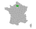 Map of Oise in France