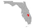 Map of Okeechobee in Florida