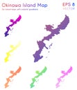 Map of Okinawa Island with beautiful gradients.
