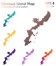 Map of Okinawa Island with beautiful gradients.