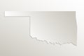 Oklahoma map on natural paper, state of the United States of America, 3D design