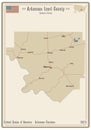 Map of Izard County in Arkansas Royalty Free Stock Photo