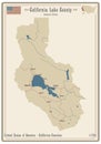 Map of Lake County in California Royalty Free Stock Photo