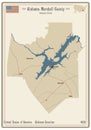 Map of Marshall County in Alabama