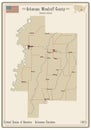 Map of Woodruff County in Arkansas