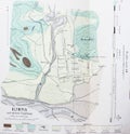 Map of Olympic territory in a vintage book `Olympia`, by Adolf Boetticher, 1886