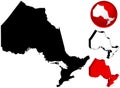 Map of Ontario, Canada Royalty Free Stock Photo