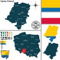 Map of Opole, Poland Royalty Free Stock Photo