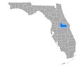 Map of Orandge in Florida Royalty Free Stock Photo