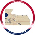 Map of Orange County in Florida, USA. Royalty Free Stock Photo