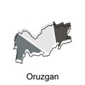 Map of Oruzgan modern geometric logo, Abstract, designs concept, logo, logotype element for template