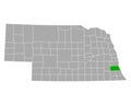 Map of Otoe in Nebraska Royalty Free Stock Photo