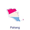 Map of Pahang vector design template