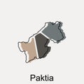 Map of Paktia province of afghanistan line modern illustration design, element graphic illustration template