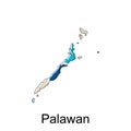 Map of Palawan modern design, Philippines map illustration vector Design Template Royalty Free Stock Photo
